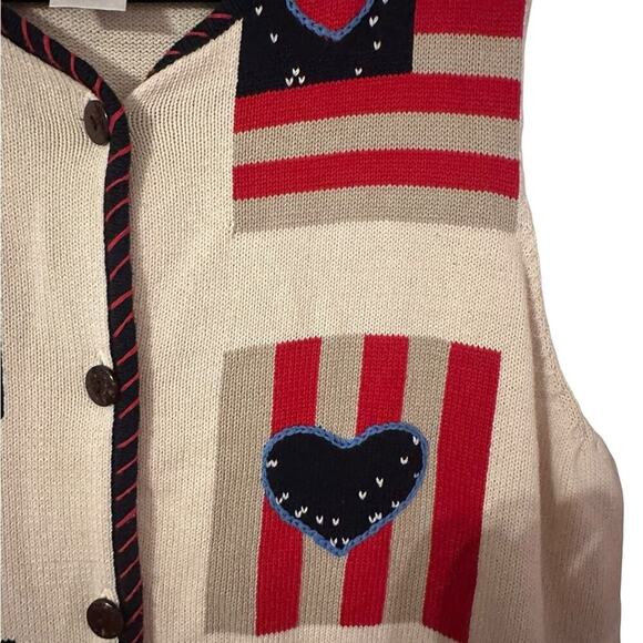 Norm Thompson Star Heart United States Flag Cotton Button Front Plus Size 2XL - Picture 3 of 4